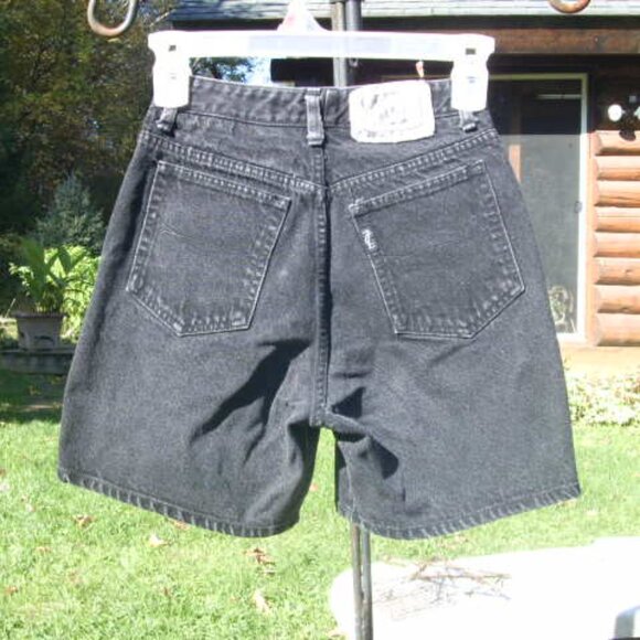 Vintage 80's Z. Cavaricci Faded Black Denim Mom Jean Button Fly Shorts Sz 28 - Picture 2 of 2